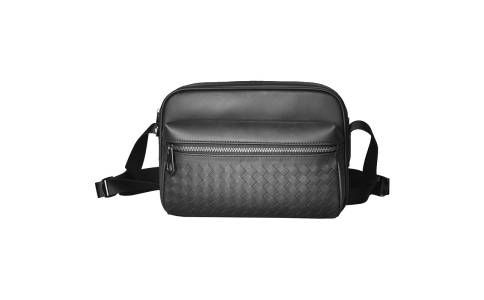 男士斜挎包随身便携包高级感单肩包大容量真皮编织男包高端品牌