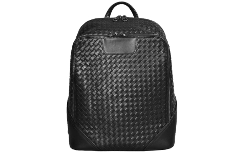 Woven leather backpack