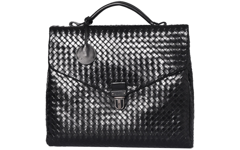 Men Briefcase Men Bag Briefcase Office Bags for Men Luxury Genuine Leather Baby Calf Woven Men